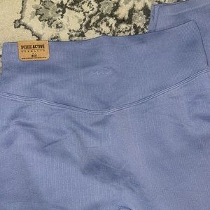 NWT Pink ribbed lavender 7/8 tights high waisted seamless